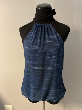 Sleeveless Navy Blue Halter Camisole
